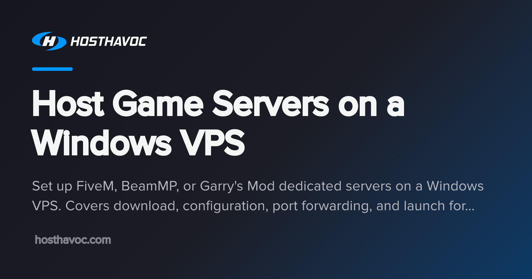 Host Game Servers on a Windows VPS | Host Havoc