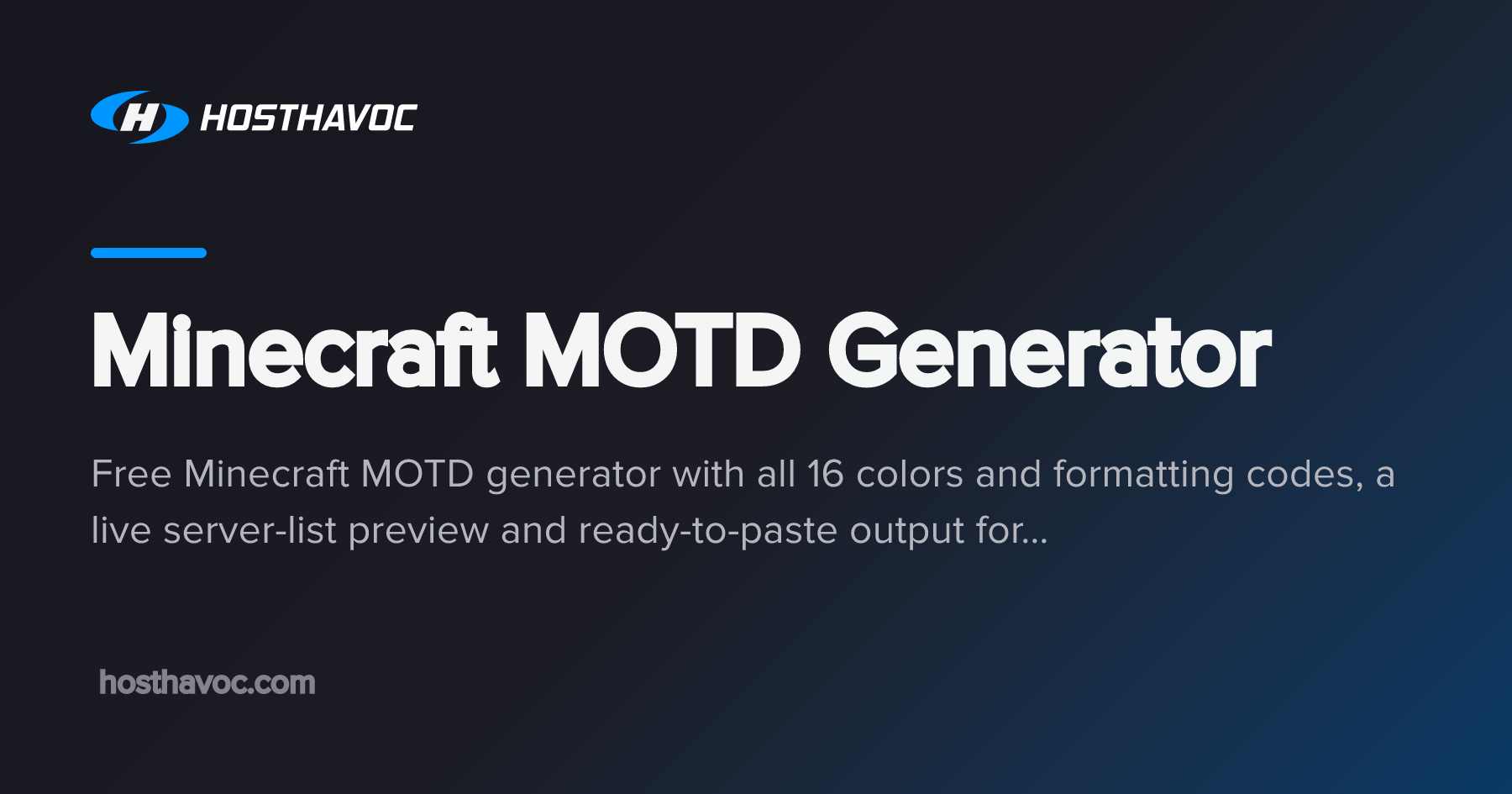 Minecraft MOTD Generator | Host Havoc